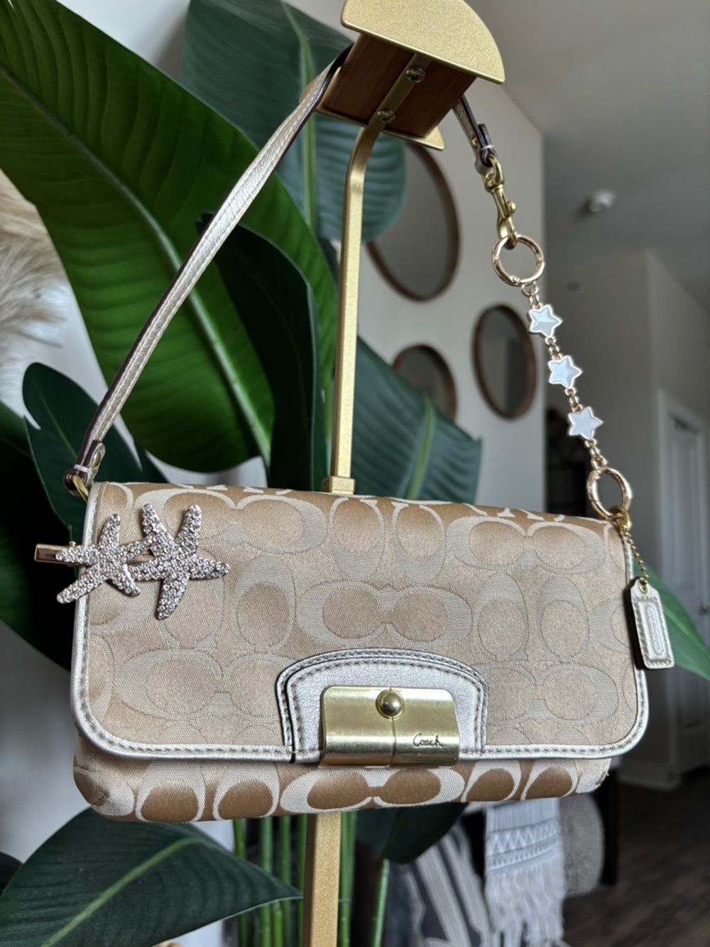 🪸🪼🐚⭐️🌟COACH Kristin Signature Large Wristlet Mini Bag🌟⭐️🐚🪼🪸